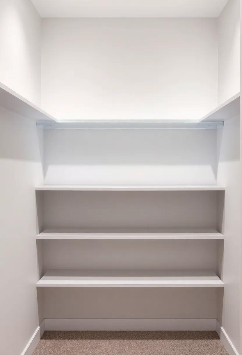 Blend open and closed storage: Mix floating shelves with closed cabinets to create an organized yet visually appealing closet environment