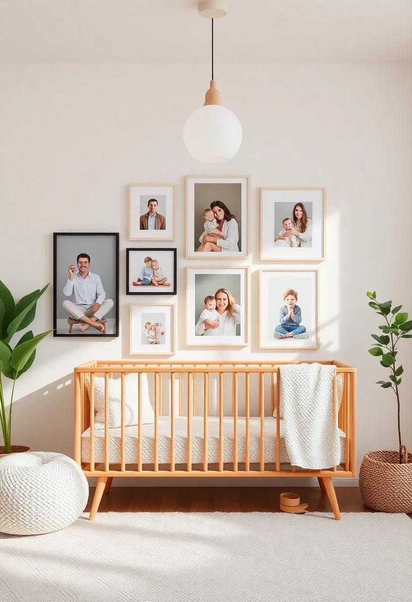 Family Photos: Create a charming gallery wall featuring family portraits and cherished memories, cultivating a warm sense of belonging from day one