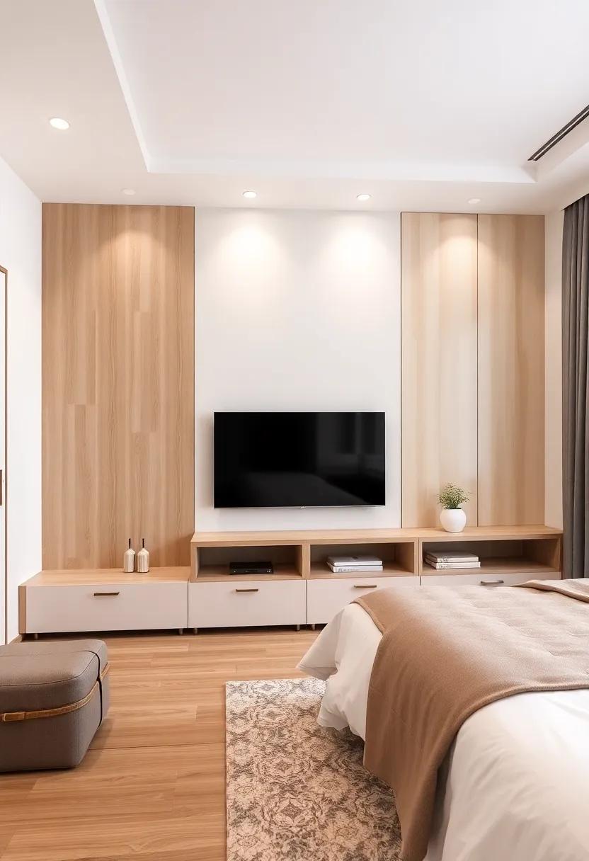 Emphasizing Storage Solutions in Modular Bedroom TV Units