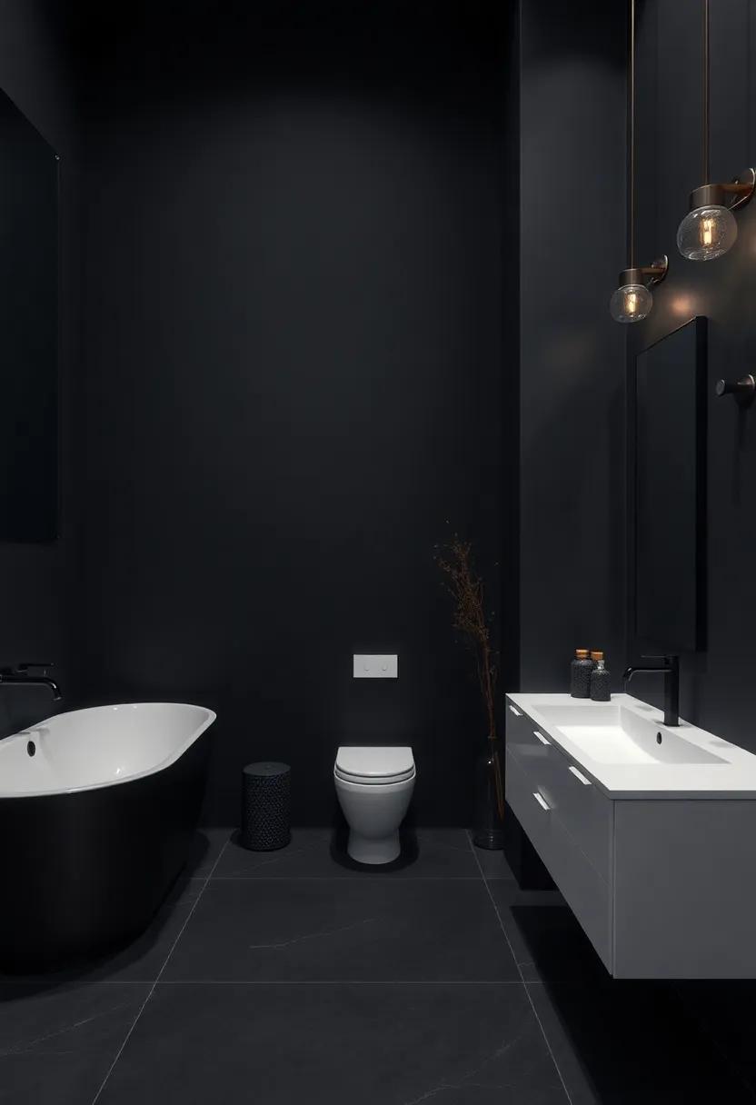 Exploring the Allure of Dark Color Palettes for a captivating Bathroom