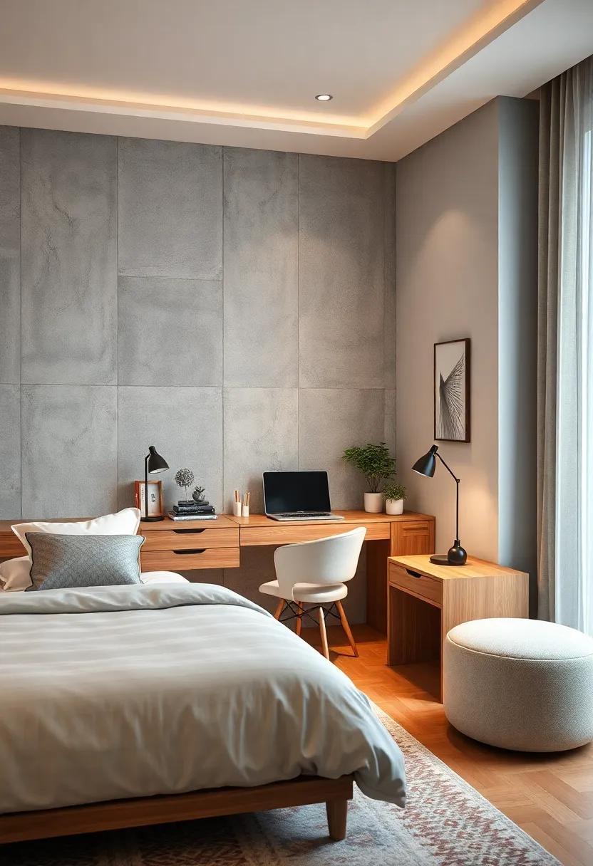 Corner Desk: Utilize the often-overlooked corner of your bedroom with a desk that fits snugly and enhances productivity