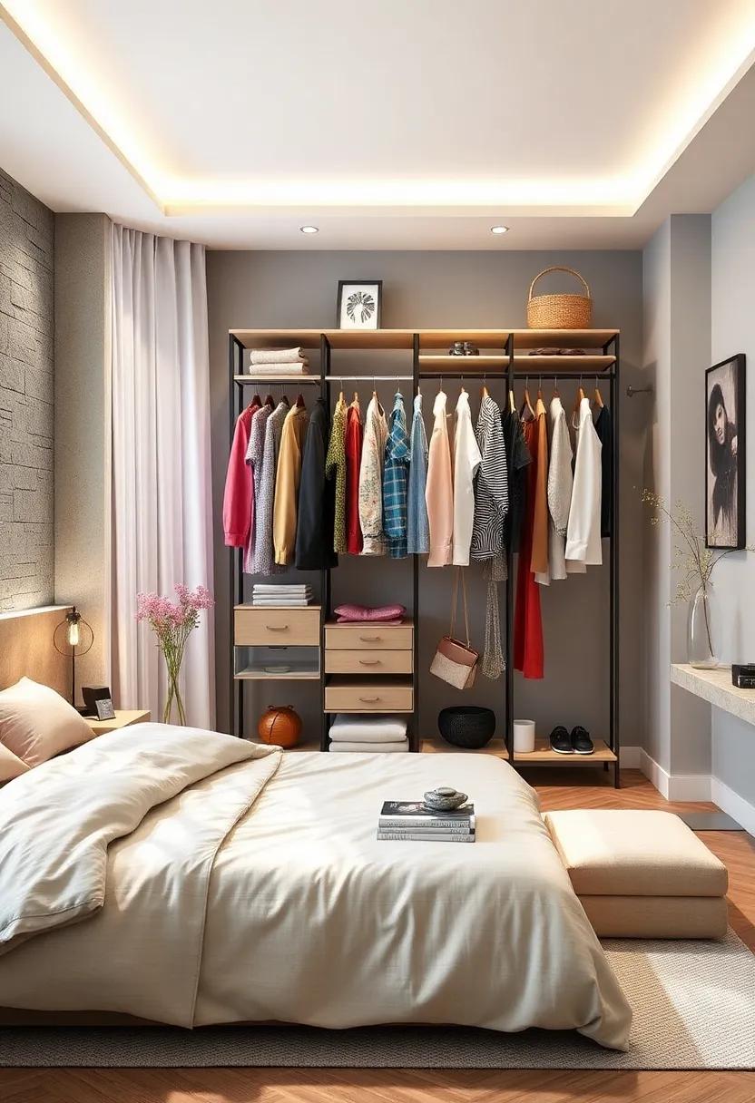 Multi-Compartment Clothing Rack: Keep your clothing organized and easily accessible with a stylish,multifaceted clothes rack