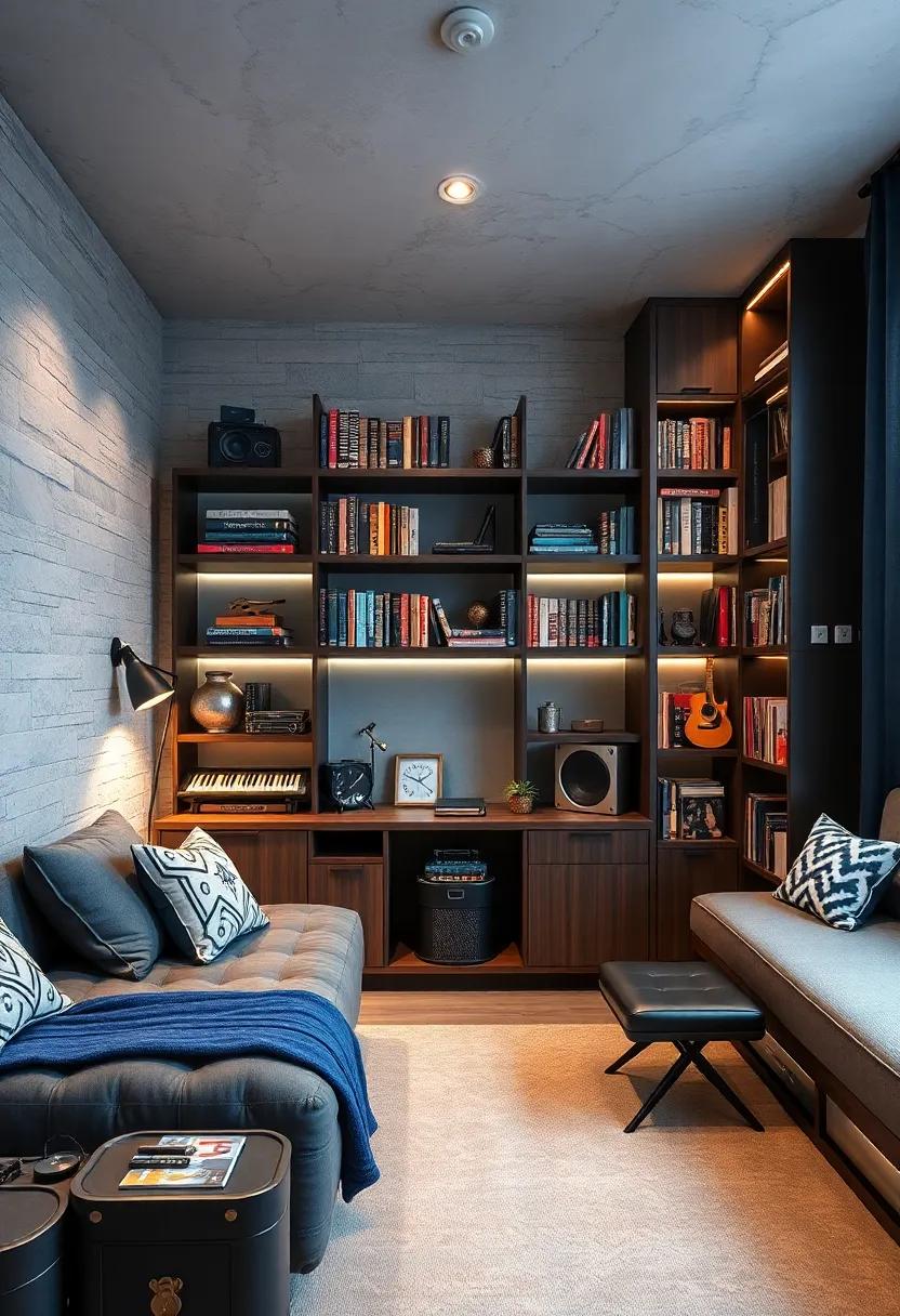 Music Bookshelf: Curate a special bookshelf area for music-related books, biographies of artists, or songbooks that inspire him