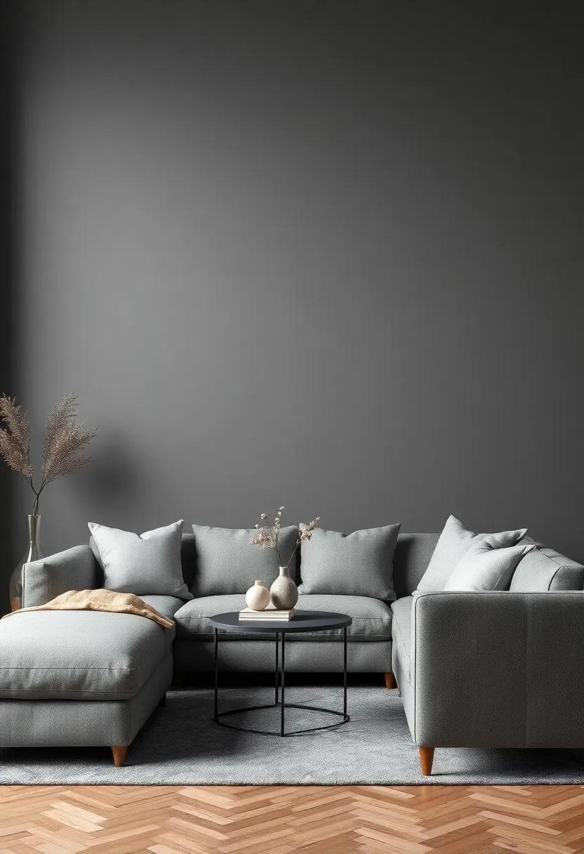 Subtle Charcoal: A​ darker⁣ gray that exudes ​elegance,⁢ perfect for balancing with lighter furnishings