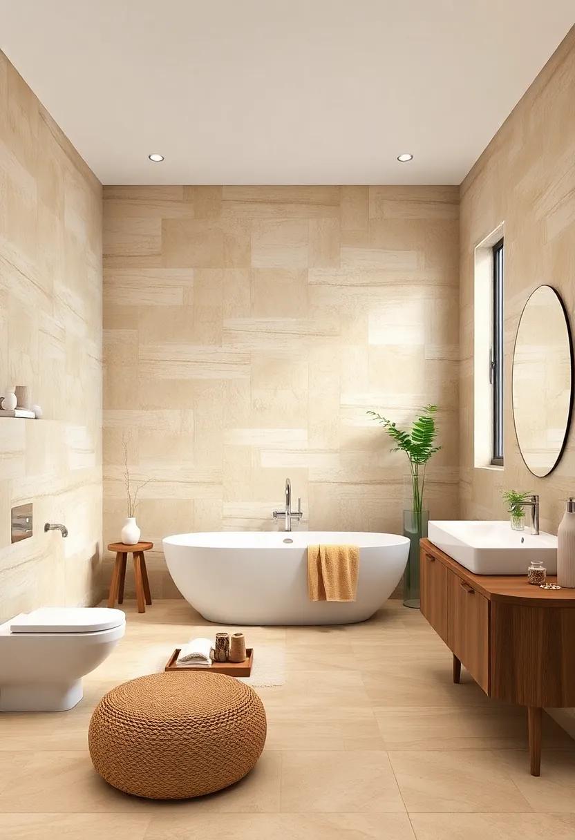 Embrace the Warmth of Beige: Discover how beige natural stone wall tiles can transform your bathroom into a serene oasis, perfect for relaxation