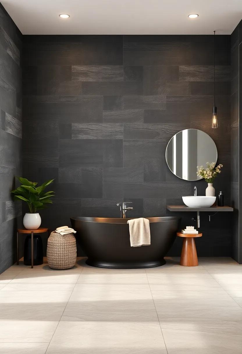 Bold Black Slate: Explore the dramatic impact of black slate tiles, adding sophistication and depth to contemporary and traditional spaces alike