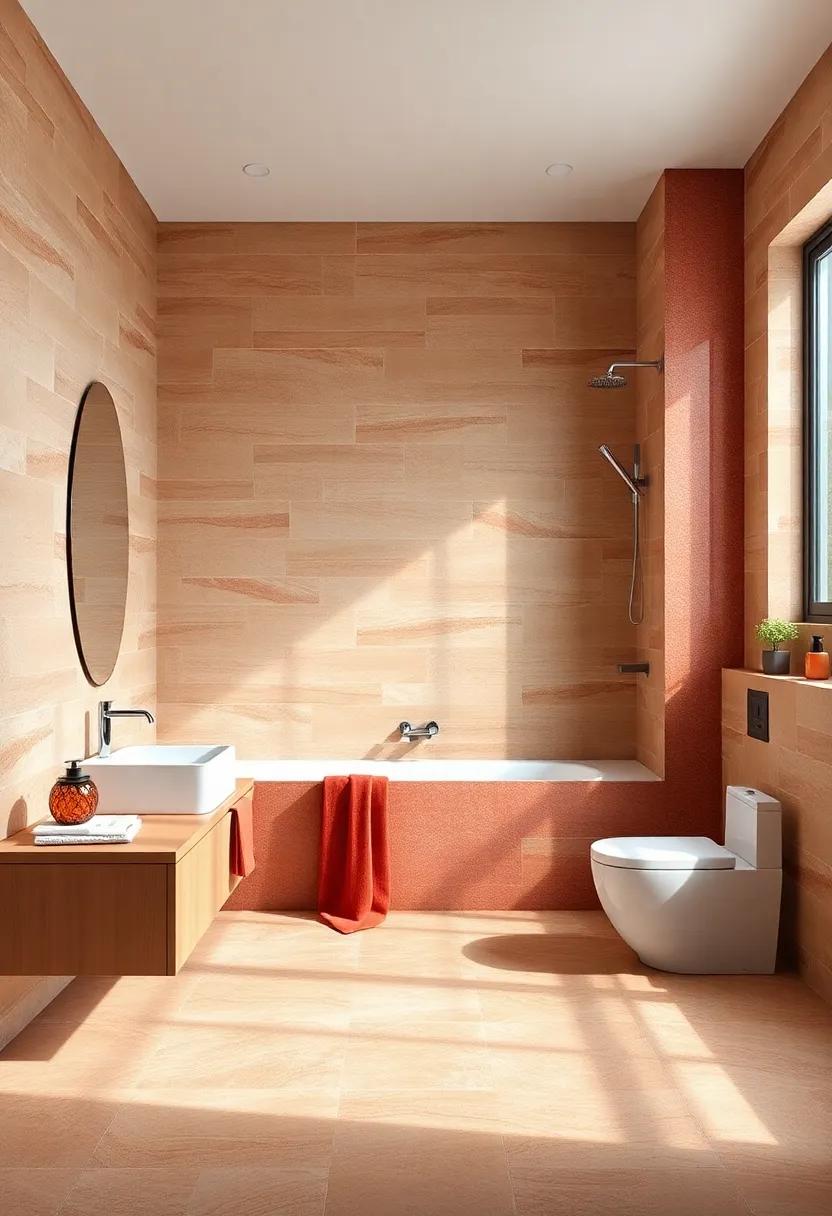 Rustic Charm with Fieldstone: Uncover the beauty of fieldstone textures that bring a rustic, earthy feel to your bathroom, connecting nature and design