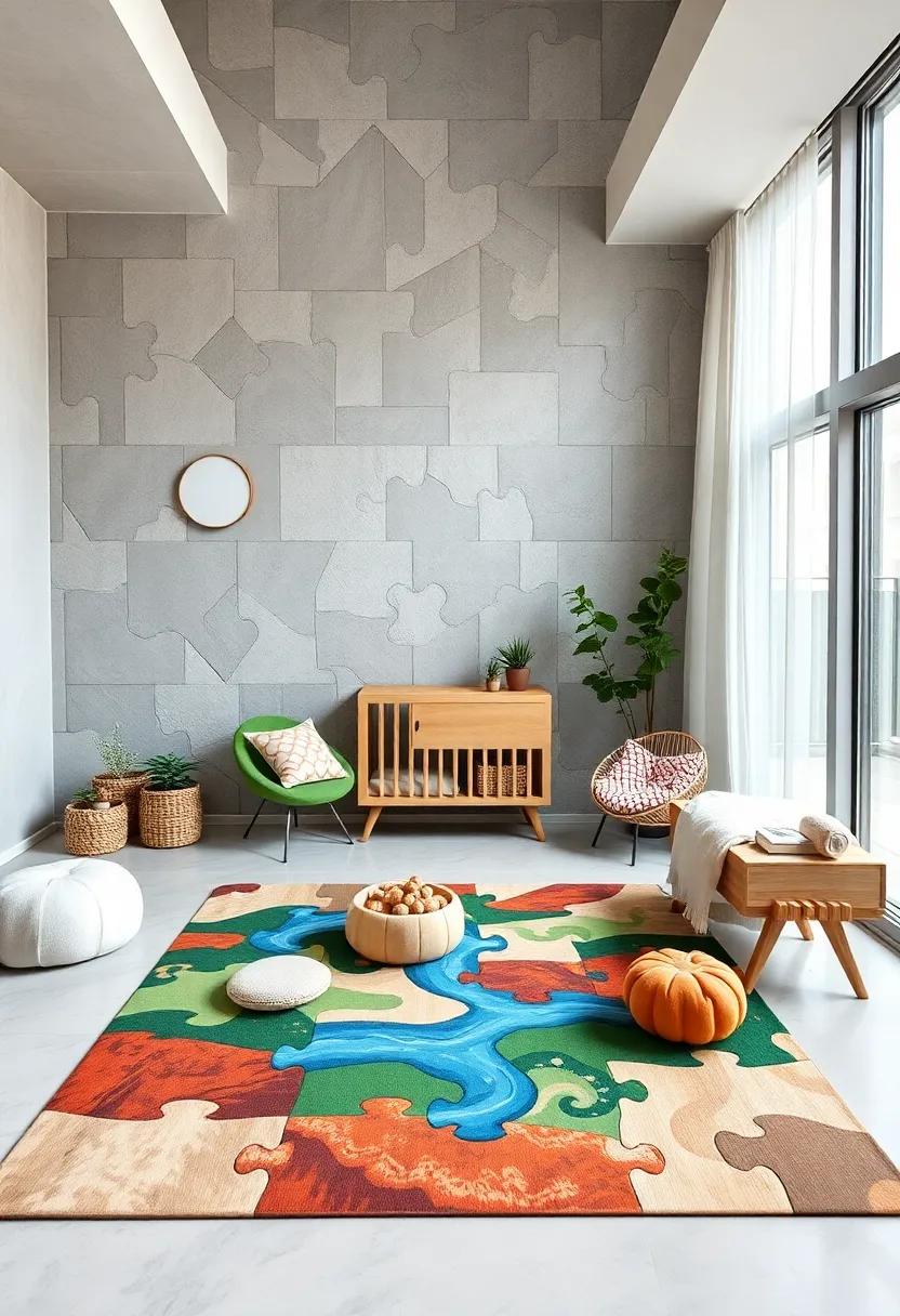 Nature Puzzle Playmat: Use a puzzle playmat with designs of forests or oceans that makes playtime both fun and thematic