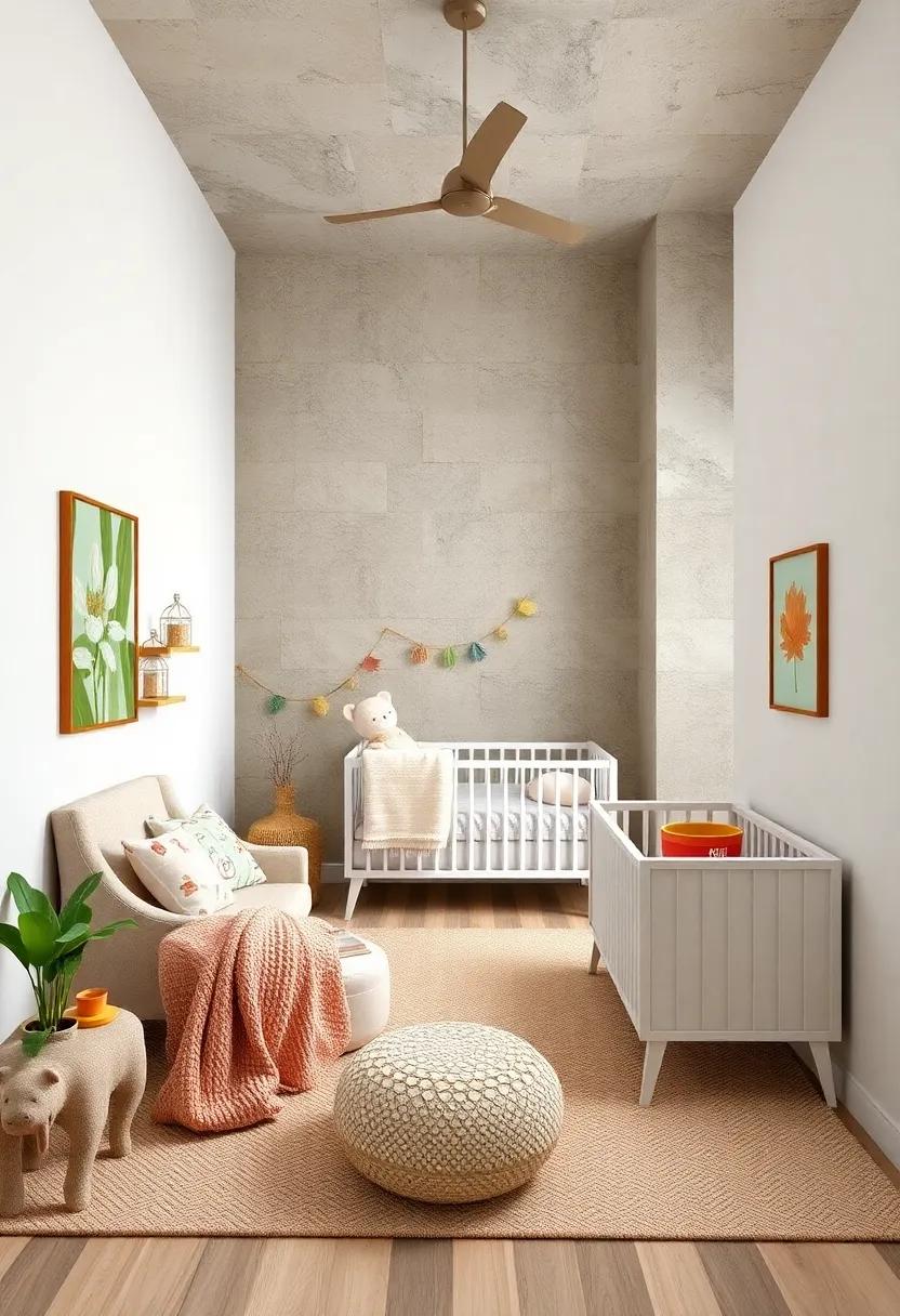 Seasonal Decor Changes: Consider seasonal decor swaps that feature elements from nature, like autumn leaves or spring blooms, to keep the nursery feeling fresh