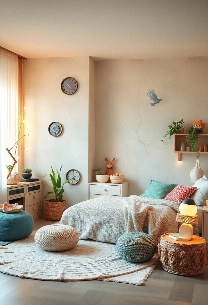 Soft Lighting: Incorporate ambient lighting through nature-themed lamps or fairy lights that create a magical atmosphere in the evening