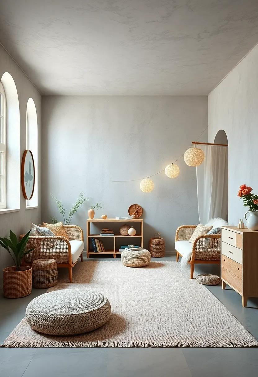 Soft Textures: Incorporate various fabrics such as wool, linen, and cotton in cushions, rugs, and curtains to add depth and coziness