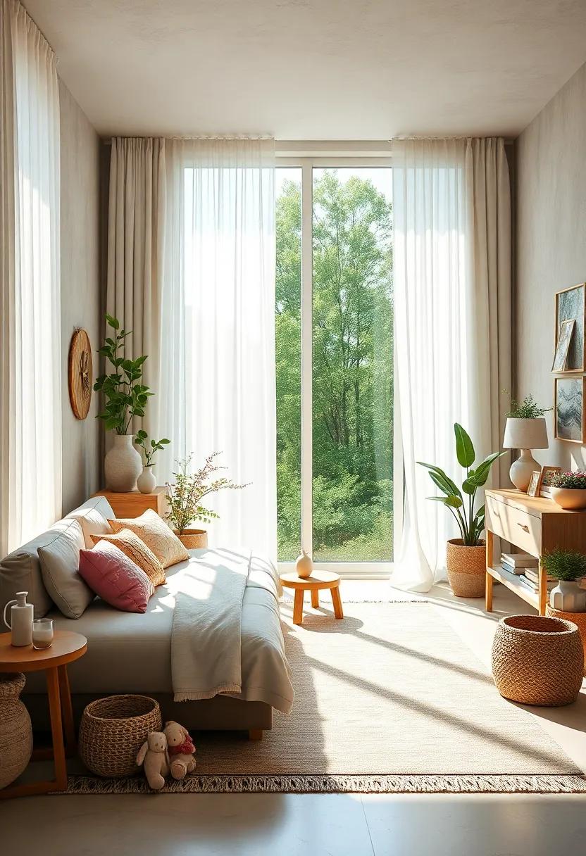 sunlight-inspired Decor: Let in ample natural light with sheer curtains that provide privacy while letting the sunshine spill in