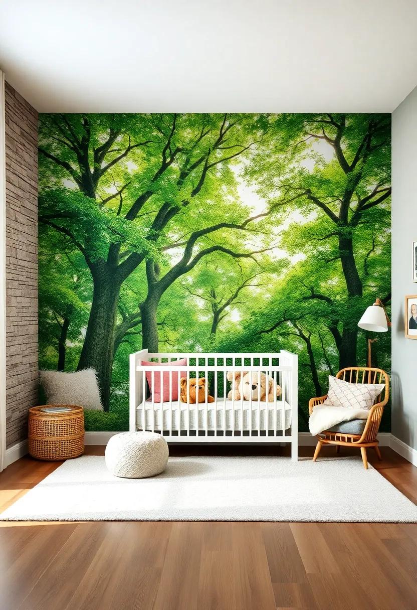 Tree Wall Mural: Transform one wall into a stunning tree mural, depicting a thriving forest that sparks imagination and wonder