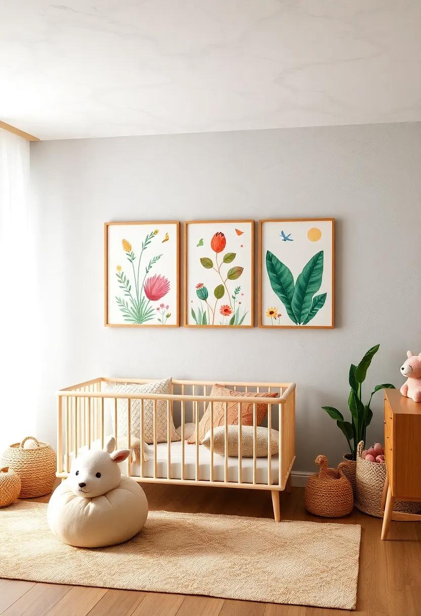 Whimsical Wall Art: Hang whimsical art pieces featuring nature scenes or characters, injecting a dose of fun into the decor
