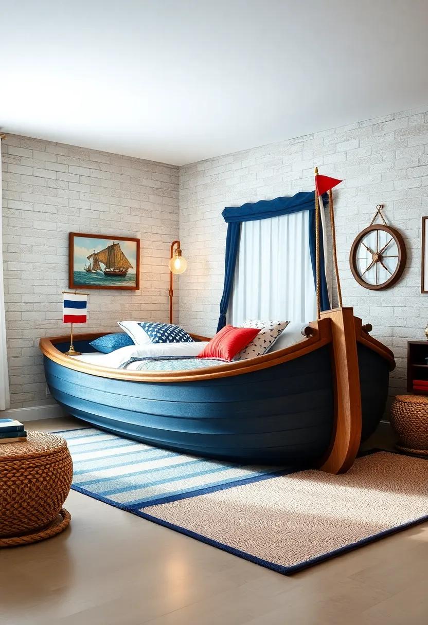 Boat Bed Frame: Opt for⁣ a creatively designed boat-shaped bed that transforms bedtime into an exciting, nautical adventure