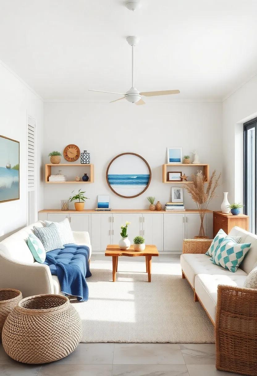 Coastal Color Palette: stick to a palette of crisp whites, sandy beiges, and ⁢ocean blues for a fresh, airy‌ feel that ‌promotes relaxation