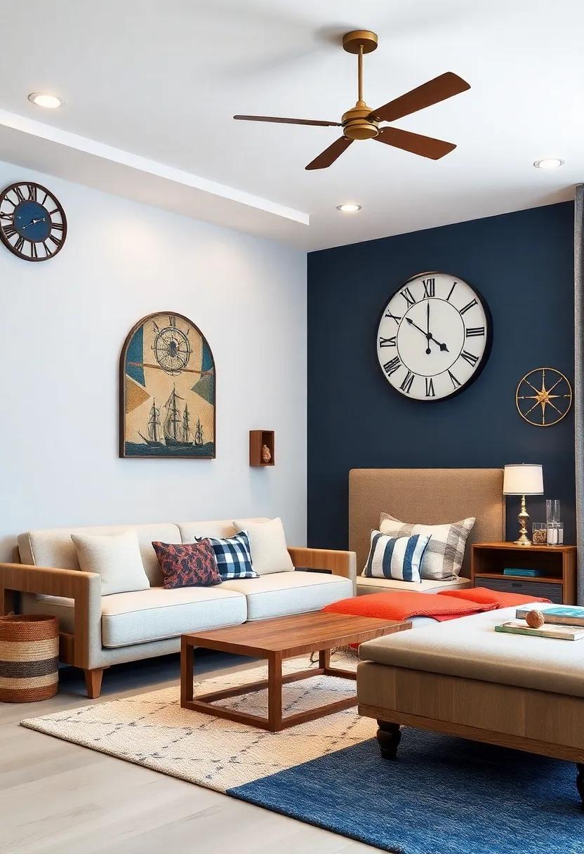 Nautical Clocks: Incorporate stylish wall clocks featuring compass designs or maritime symbols to ⁤help keep time while enhancing the room's theme