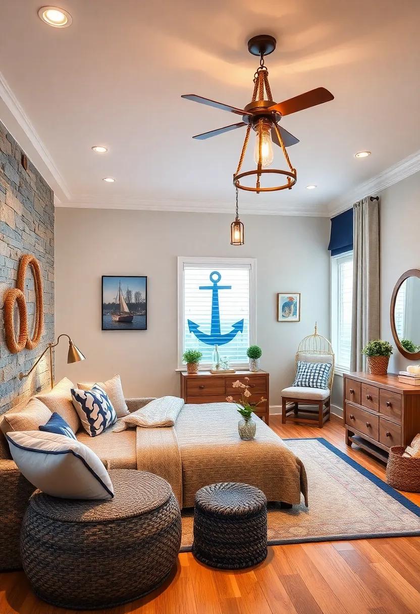 Nautical-Themed Light Fixtures: Choose light fixtures shaped like ‌lanterns or ropes to cast a warm glow reminiscent of coastal evenings
