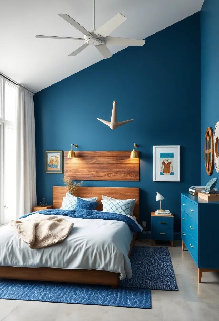Ocean Blue ​Paint: Choose a soothing ocean blue for the walls, creating a serene backdrop⁤ that mirrors the tranquil depths of the sea