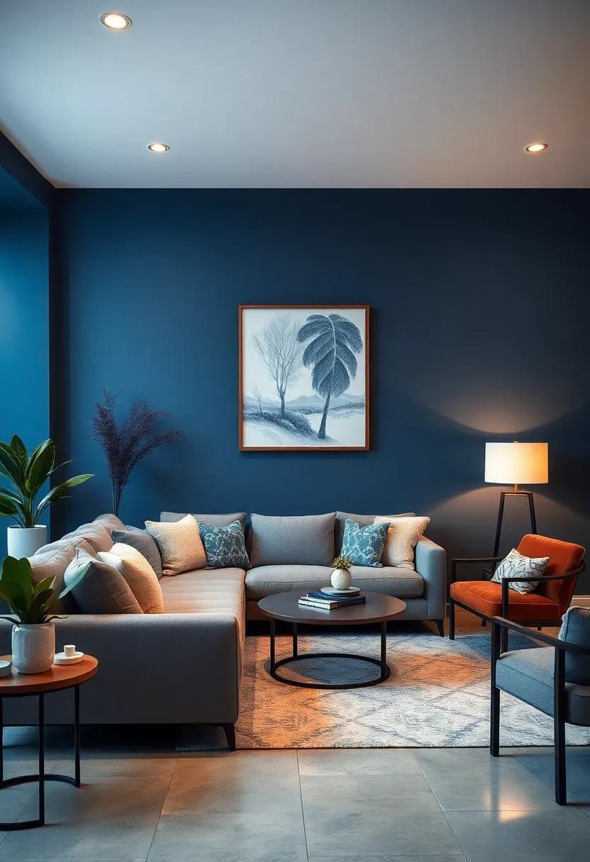 Artistic Expressions: Showcasing Artwork Against Navy Blue and ⁢White Backdrops