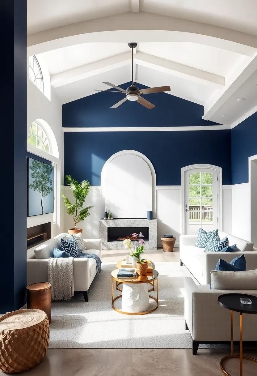Bridging ⁤Indoor ‌and ​Outdoor:​ Continuity with Navy and​ White Elements in Design