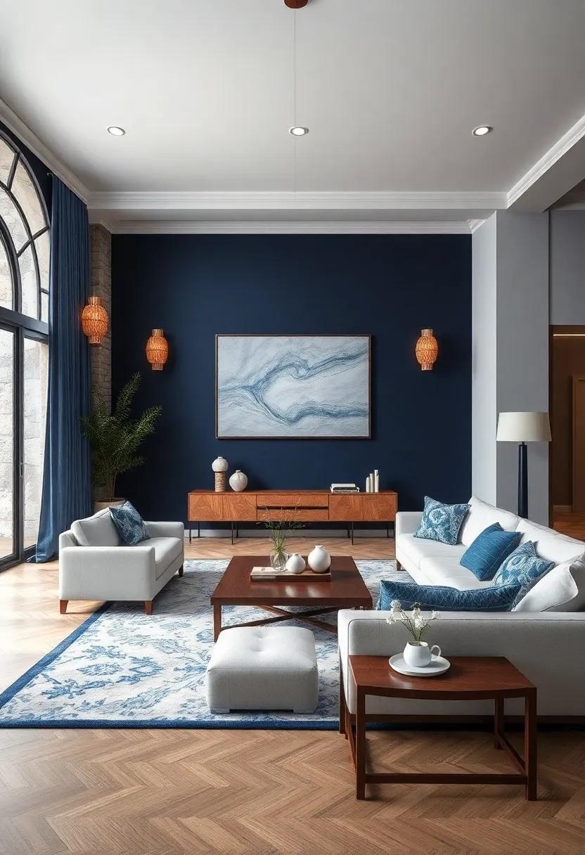 Global​ Inspirations: Infusing Cultural Elements into Navy and White Spaces