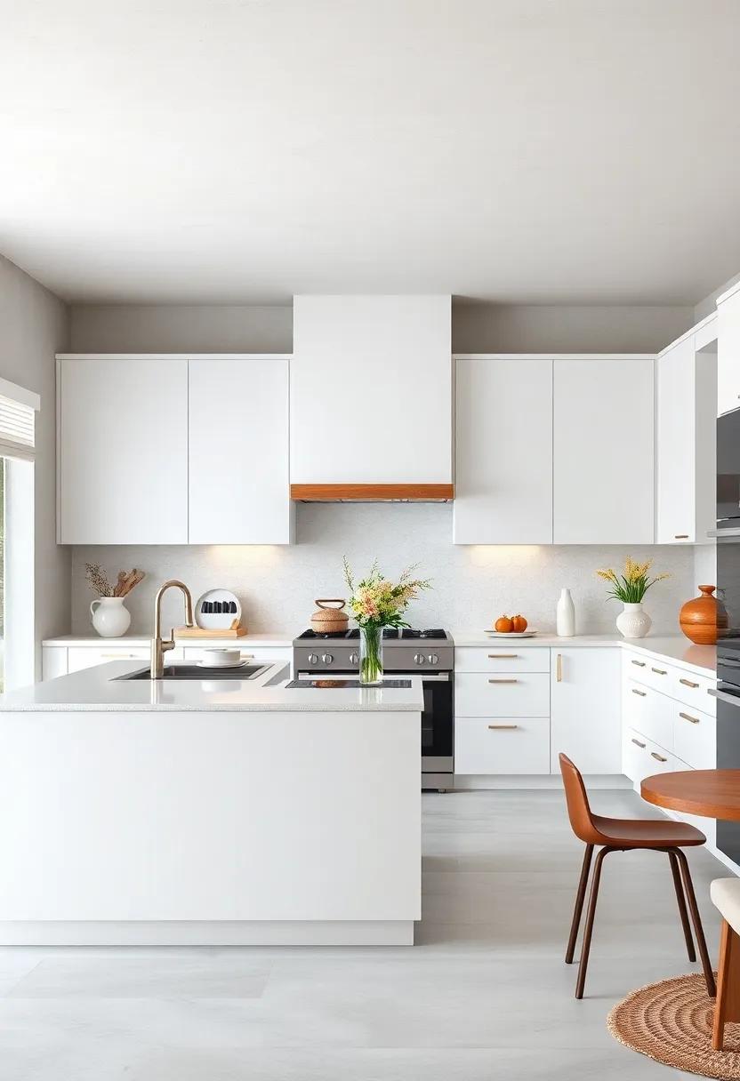 Embrace Minimalism:⁣ Discover how sleek​ white ⁤cabinets paired ‍with natural ⁢wood accents can create​ a serene ​and uncluttered kitchen space