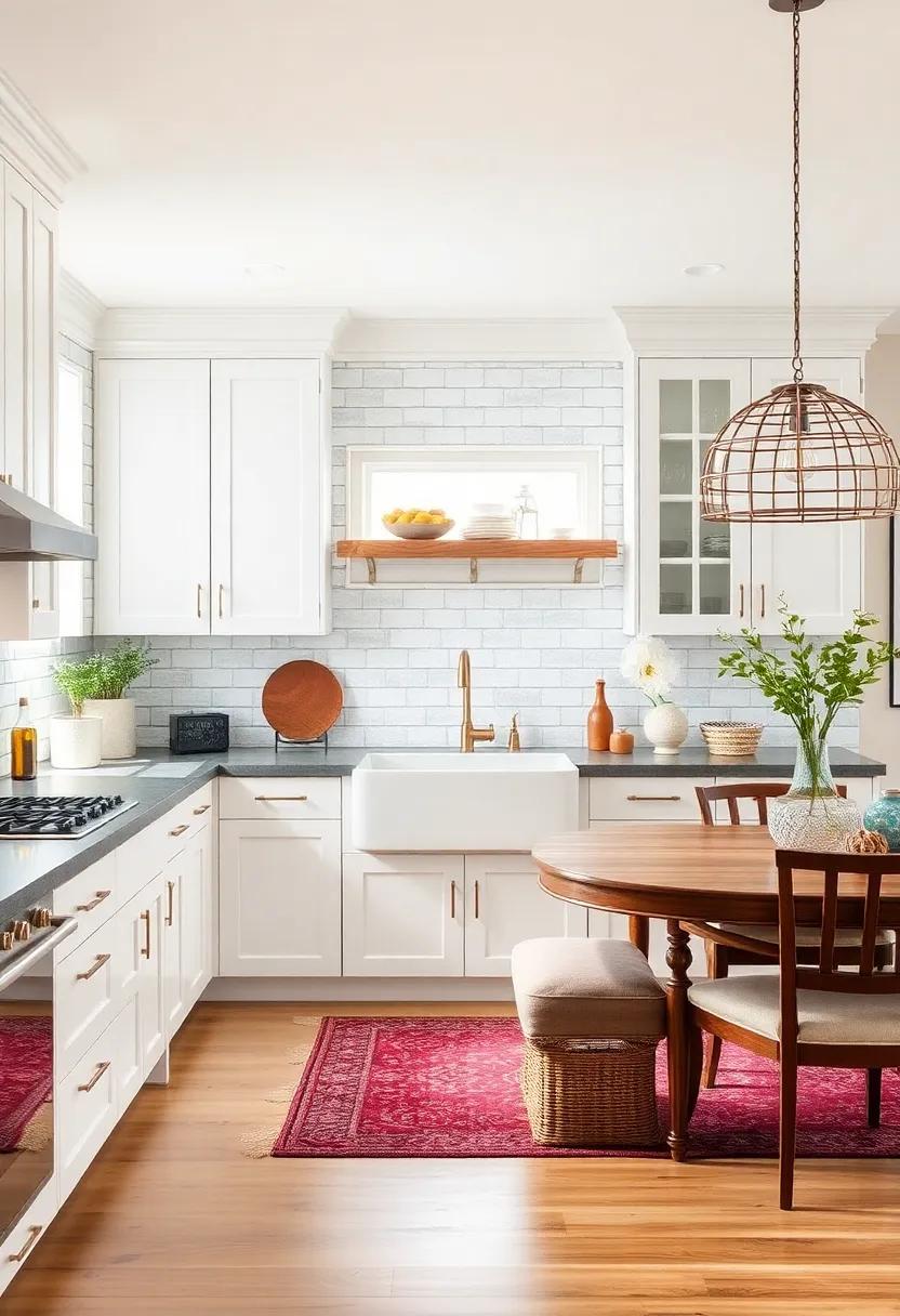 Farmhouse Sink Focus: Discover how a stunning farmhouse sink can stand out beautifully against white cabinets, unifying practicality with farmhouse⁢ chic