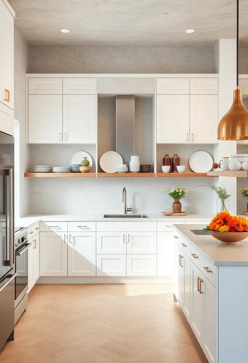 open Shelving Delight: appreciate ‍the ⁤openness of ‌a kitchen that combines white cabinets with open shelving,showcasing beautiful dishware and decorative items
