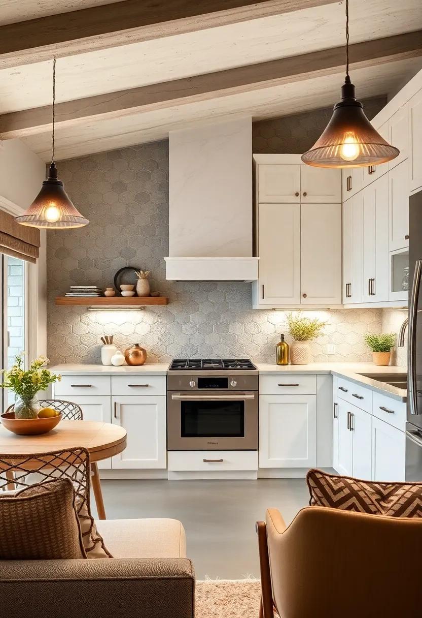Statement Lighting: Illuminate your kitchen ​space ⁣with ⁢daring ⁢light⁣ fixtures that pop against white ⁤cabinets,⁢ serving both function and artistic charm