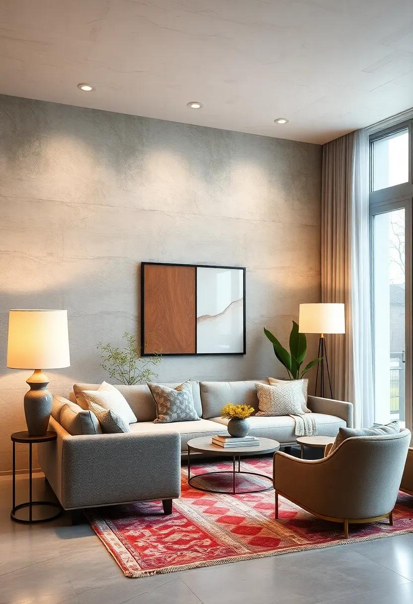 Select lamps with fabric shades that diffuse light beautifully, creating a soft and welcoming glow