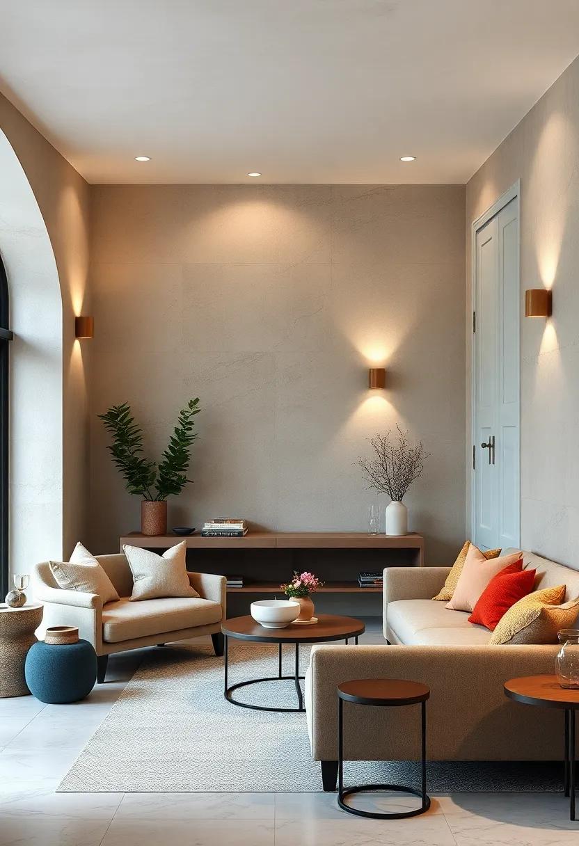 Use wall sconces with a muted finish to add subtle elegance and enhance the atmospheric quality of your space