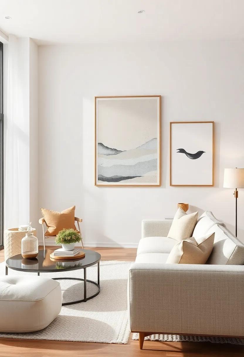 Utilize Negative Space: Ensure that your arrangement of art includes plenty of negative space to allow the eyes to rest, enhancing the overall aesthetic