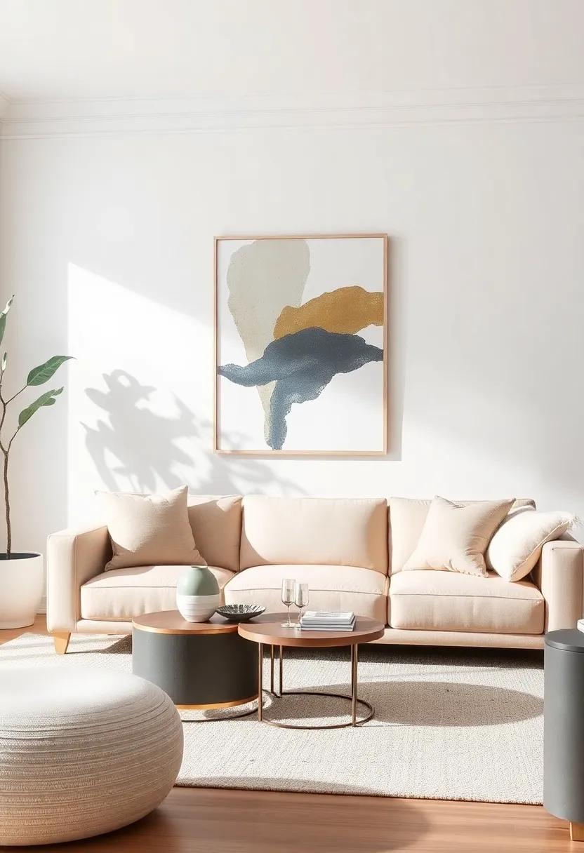Use Statement Frames: Opt for bold, modern frames to enhance the visual impact of your abstract artwork while maintaining a neutral color scheme