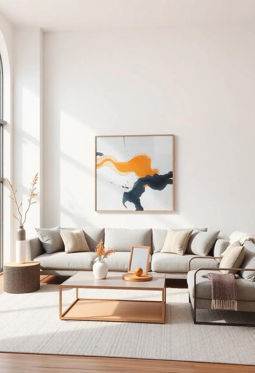 Create Zones with art: Use larger pieces to delineate functional areas within an open living space, helping to define and organize the room