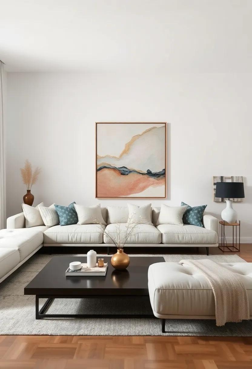 Seasonal Shifts: Rotate your artworks seasonally to keep your space feeling fresh and engaging, allowing your living room to evolve throughout the year