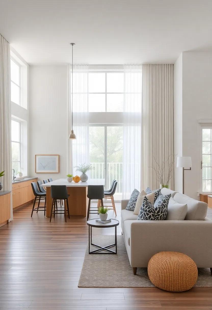 Window Treatments: Choose light and airy curtains that allow natural light to filter in while providing privacy and softness to the space