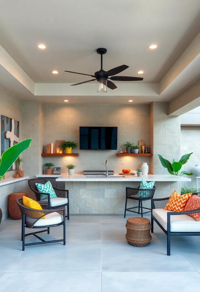 Beachside ⁤bliss: ⁣Modeled after a beach bar, this outdoor⁢ kitchen ‌boasts sand-colored finishes ⁢and beach-themed decor for a laid-back tropical ⁣feel