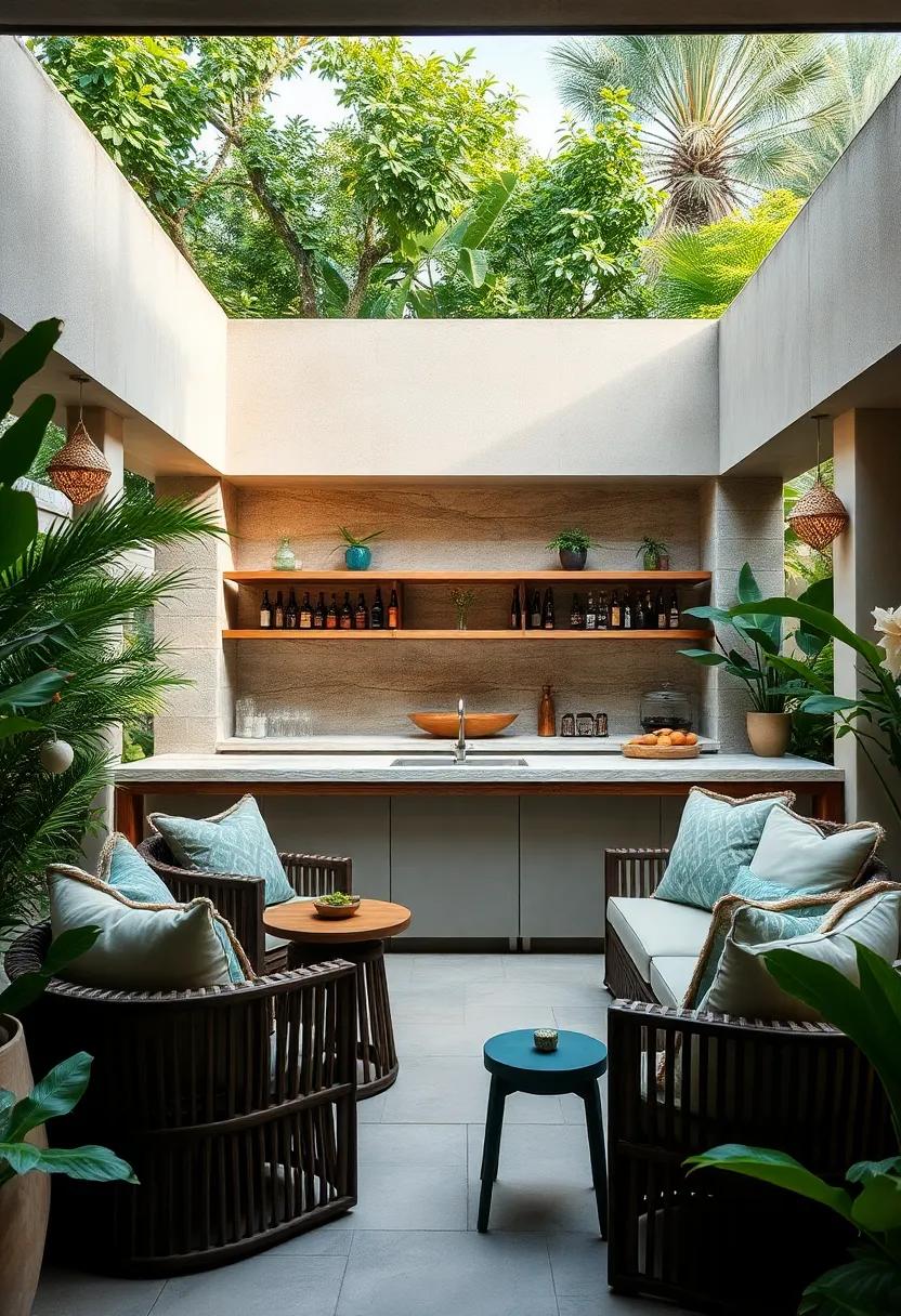 Garden Party Retreat:⁤ Surrounded⁤ by‍ lush greenery, this​ bar invites ‌guests⁢ to ‍join in on al fresco⁢ dining experiences, blending seamlessly ‍into a ⁤beautiful garden ⁤setting