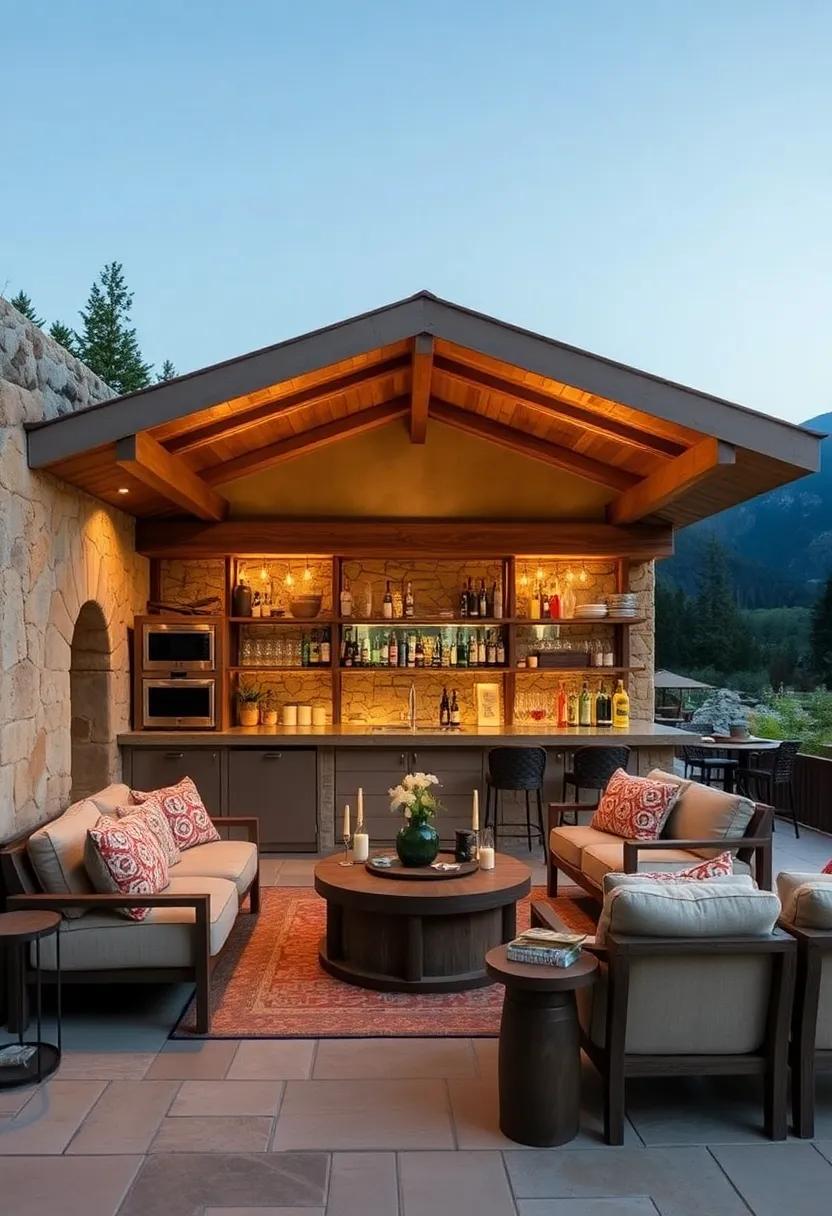 Mountain Retreat: Built from local stone and nestled in a natural ⁣landscape, this bar reflects⁢ the serenity of the ‌mountains, ideal for enjoying a cocktail ‌after a day of⁤ hiking