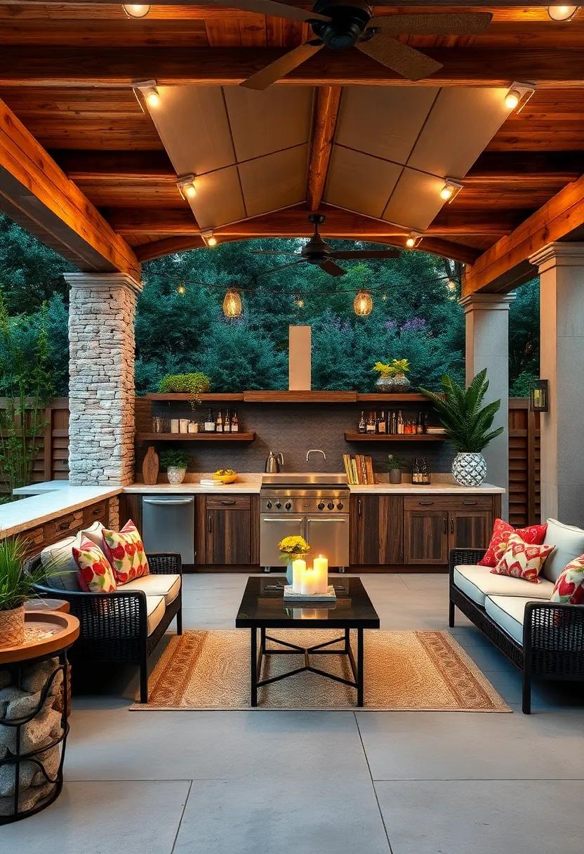 Rustic Charm: Reclaimed⁤ wood and vintage accents come together in‌ this outdoor kitchen bar, offering ‌a warm and inviting atmosphere for gatherings⁣ under the⁣ stars