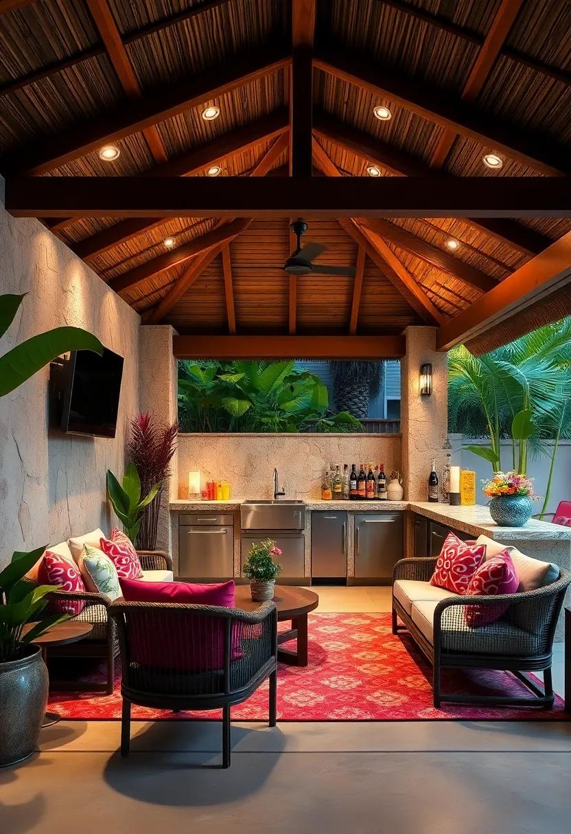Tropical Oasis: ​Incorporating vibrant colors and tropical motifs, this bar⁢ transports you to a paradise getaway, complete with a tiki hut vibe