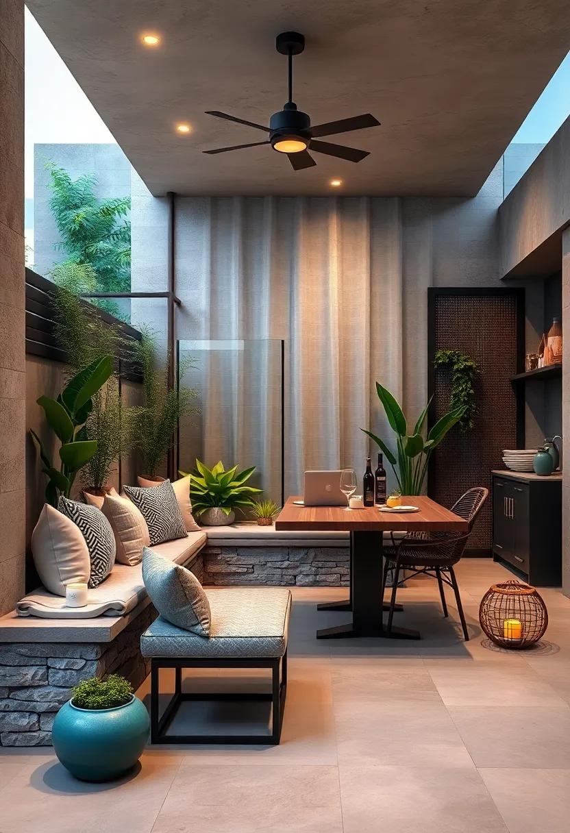 Decorative Privacy Screens: Use decorative screens or planters for added privacy and to create a more intimate dining experience