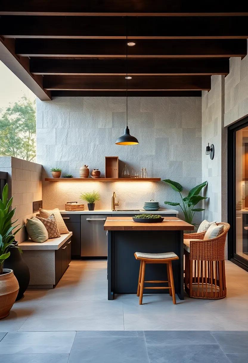 Weather-Resistant Materials: Choose durable,weather-resistant materials like stainless steel,teak,or stone to ensure longevity against the elements