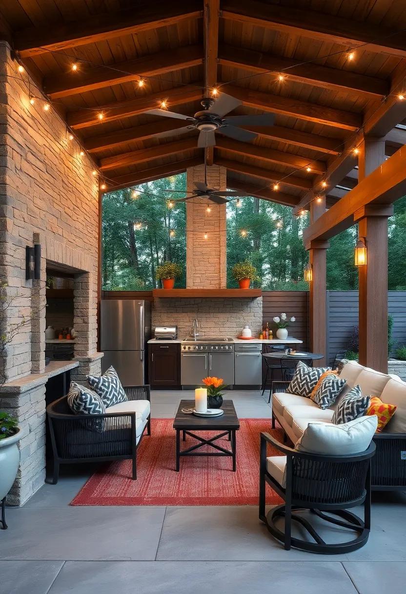 Ambient Lighting: Use string lights or lanterns to create a warm, inviting atmosphere that carries into the evening hours