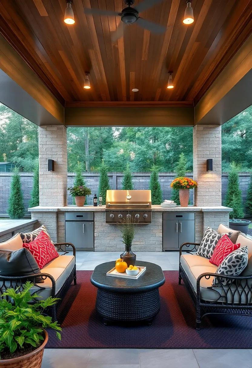 Built-in BBQ: Invest in a high-quality built-in barbecue that not only cooks perfectly but also serves as a stunning centerpiece