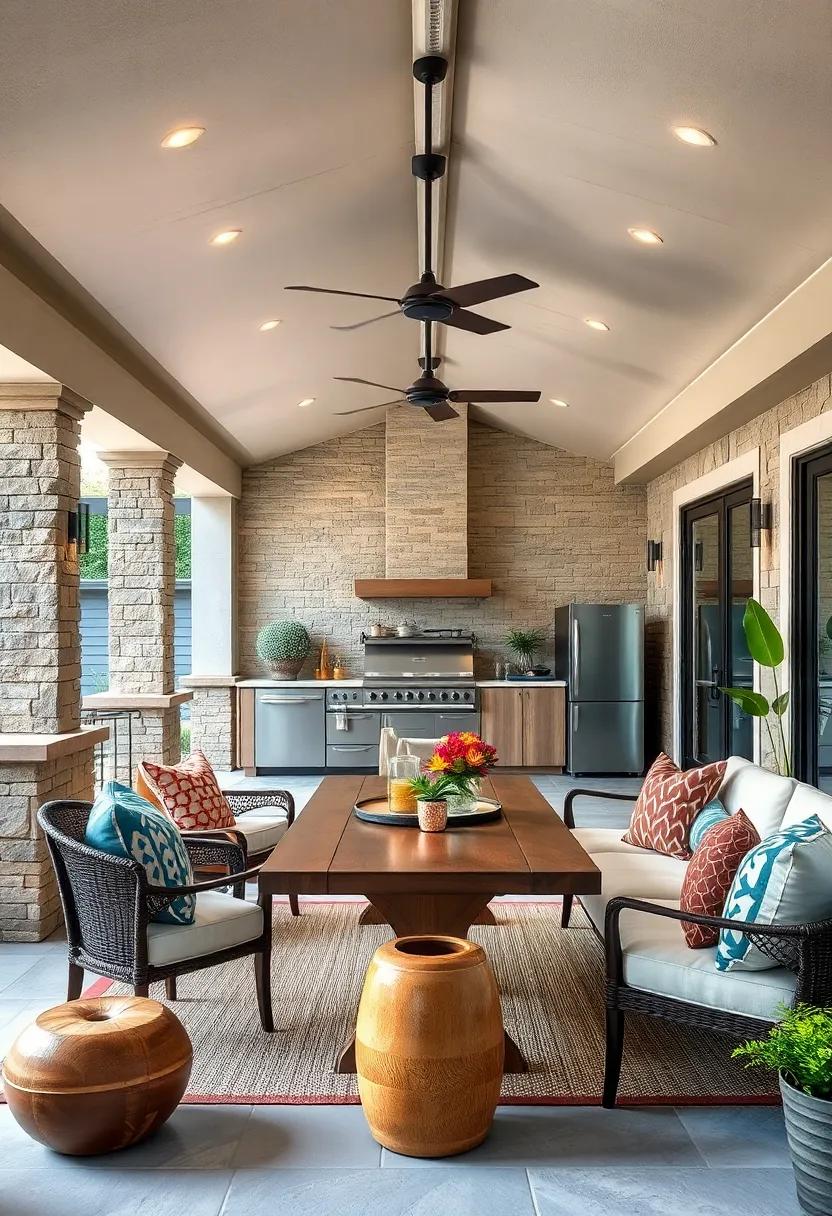 Covered Dining Area: Ensure your dining setup is covered to protect it from the elements and encourage year-round use