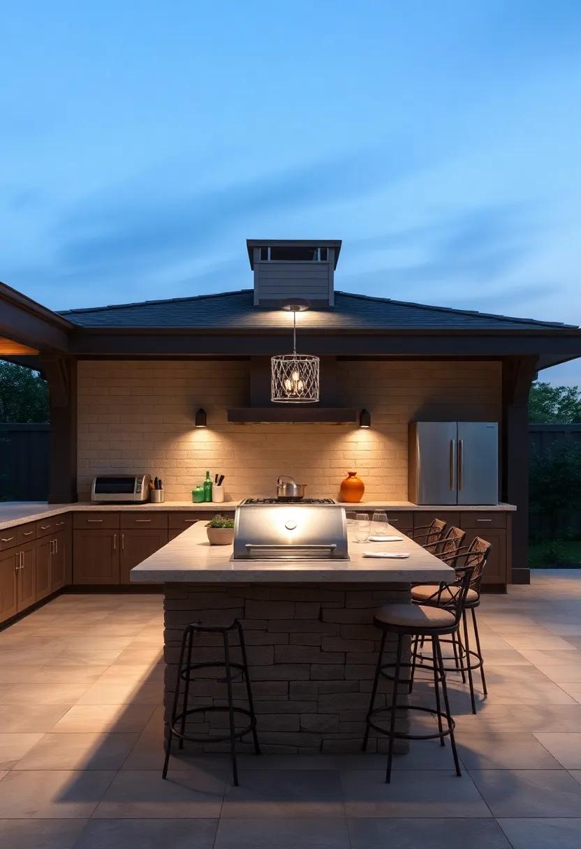 Family Gathering Spot: A ⁣spacious‍ kitchen with a large island that‌ includes a built-in grill, making it ‍the central hub for​ family reunions and parties