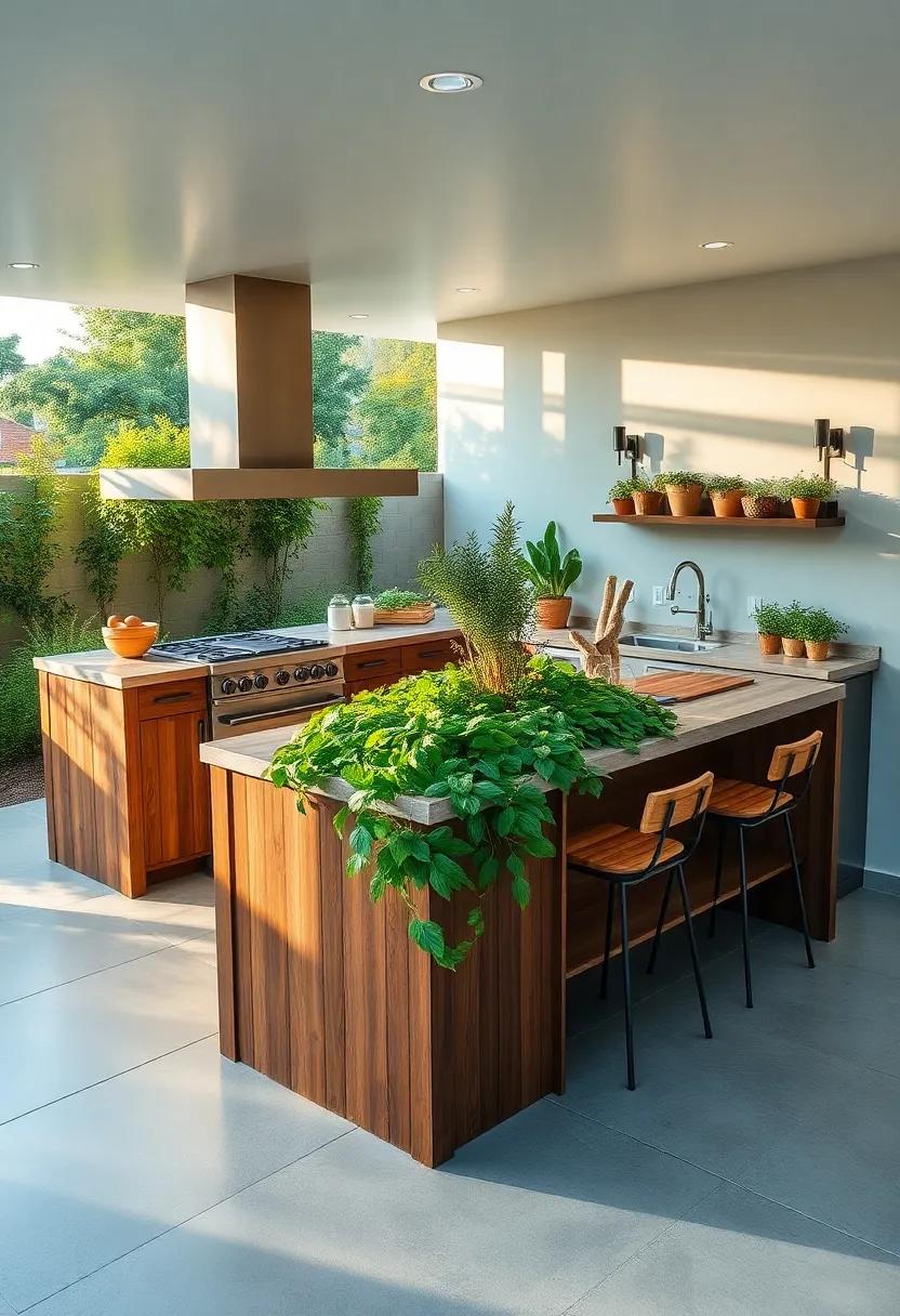 Farm-to-Table: A self-sustaining outdoor kitchen equipped ‍with an herb garden integrated into the island, ⁤emphasizing fresh,‍ local ingredients