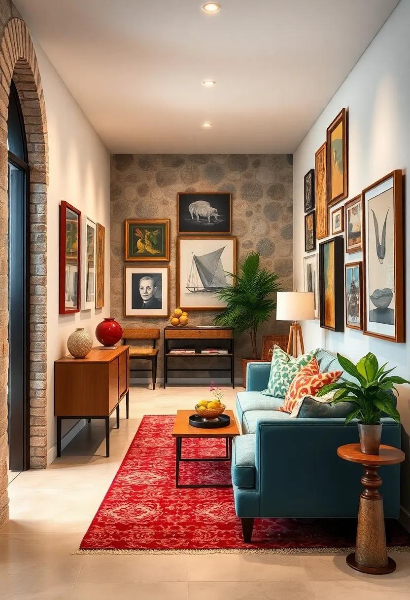 Create a ‌Gallery: Turn a hallway into⁤ a gallery by displaying ⁢vintage and contemporary ‍art pieces in a mix of frames​ and sizes